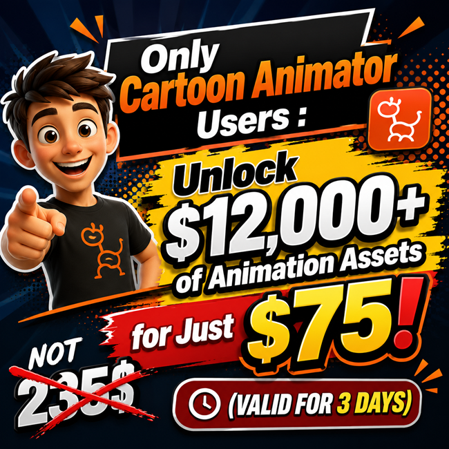 OFFER NOT TO BE MISSED FOR CARTOON ANIMATOR USERS